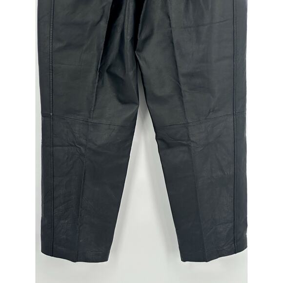 Bagatelle Womens Streetwear Black Leather Flat Front Tapered Leg Chino Pants 14 - Picture 7 of 14